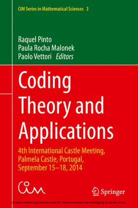 Pinto / Rocha Malonek / Vettori |  Coding Theory and Applications | eBook | Sack Fachmedien