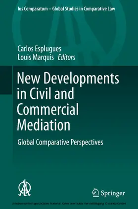 Esplugues / Marquis |  New Developments in Civil and Commercial Mediation | eBook | Sack Fachmedien