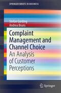 Bruns / Garding |  Complaint Management and Channel Choice | Buch |  Sack Fachmedien