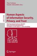Askoxylakis / Tryfonas |  Human Aspects of Information Security, Privacy, and Trust | Buch |  Sack Fachmedien