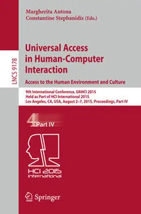 Antona / Stephanidis | Universal Access in Human-Computer Interaction. Access to the Human Environment and Culture | E-Book | sack.de
