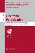 Tambouris / Panagiotopoulos / Sæbø |  Electronic Participation | Buch |  Sack Fachmedien