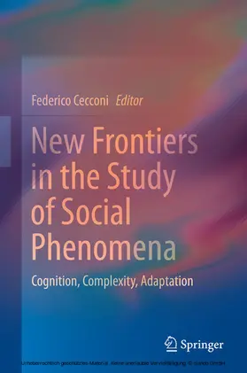 Cecconi |  New Frontiers in the Study of Social Phenomena | eBook | Sack Fachmedien