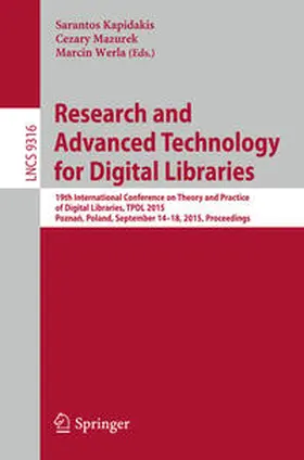 Kapidakis / Mazurek / Werla |  Research and Advanced Technology for Digital Libraries | eBook | Sack Fachmedien