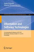 Damasevicius / Dregvaite |  Information and Software Technologies | Buch |  Sack Fachmedien