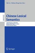 Gao / Lu |  Chinese Lexical Semantics | Buch |  Sack Fachmedien