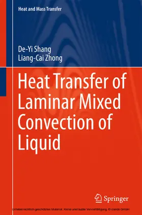 Shang / Zhong |  Heat Transfer of Laminar Mixed Convection of Liquid | eBook | Sack Fachmedien