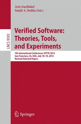 Seshia / Gurfinkel | Verified Software: Theories, Tools, and Experiments | Buch | 978-3-319-29612-8 | www.sack.de