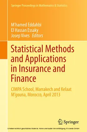 Eddahbi / Essaky / Vives |  Statistical Methods and Applications in Insurance and Finance | eBook | Sack Fachmedien