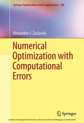 Zaslavski | Numerical Optimization with Computational Errors | E-Book | sack.de