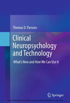 Parsons |  Clinical Neuropsychology and Technology | eBook | Sack Fachmedien