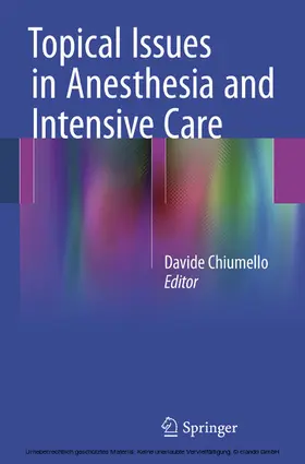 Chiumello |  Topical Issues in Anesthesia and Intensive Care | eBook | Sack Fachmedien