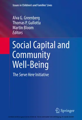 Greenberg / Gullotta / Bloom |  Social Capital and Community Well-Being | eBook | Sack Fachmedien