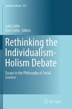 Collin / Zahle | Rethinking the Individualism-Holism Debate | Buch | 978-3-319-34676-2 | sack.de