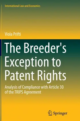 Prifti |  The Breeder's Exception to Patent Rights | Buch |  Sack Fachmedien