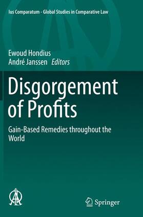 Janssen / Hondius | Disgorgement of Profits | Buch | 978-3-319-37300-3 | sack.de