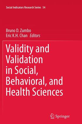 Chan / Zumbo |  Validity and Validation in Social, Behavioral, and Health Sciences | Buch |  Sack Fachmedien