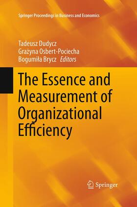 Dudycz / Brycz / Osbert-Pociecha | The Essence and Measurement of Organizational Efficiency | Buch | 978-3-319-38737-6 | sack.de