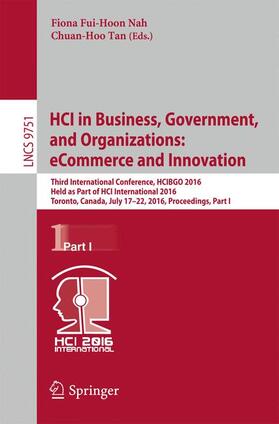 Tan / Nah | HCI in Business, Government, and Organizations: eCommerce and Innovation | Buch | 978-3-319-39395-7 | sack.de