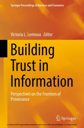 Lemieux |  Building Trust in Information | eBook | Sack Fachmedien