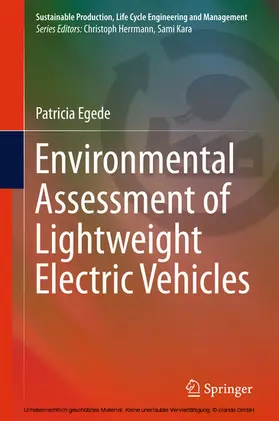 Egede |  Environmental Assessment of Lightweight Electric Vehicles | eBook | Sack Fachmedien