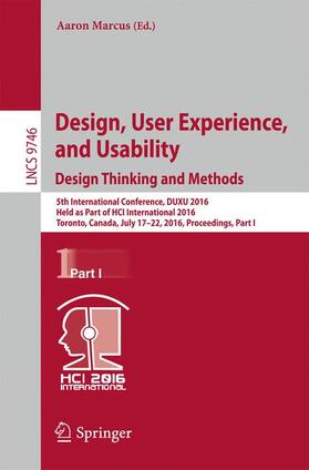 Marcus |  Design, User Experience, and Usability: Design Thinking and Methods | Buch |  Sack Fachmedien