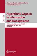 Dondi / Mauri / Fertin |  Algorithmic Aspects in Information and Management | Buch |  Sack Fachmedien