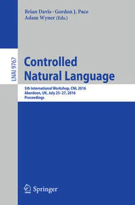 Davis / Pace / Wyner |  Controlled Natural Language | eBook | Sack Fachmedien