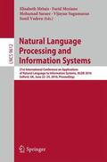 Métais / Meziane / Vadera |  Natural Language Processing and Information Systems | Buch |  Sack Fachmedien