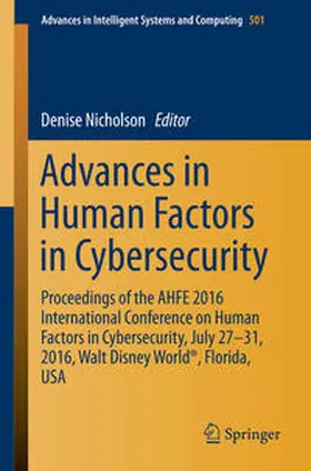 Nicholson |  Advances in Human Factors in Cybersecurity | Buch |  Sack Fachmedien