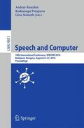 Ronzhin / Németh / Potapova |  Speech and Computer | Buch |  Sack Fachmedien