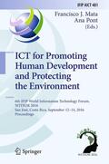 Pont / Mata |  ICT for Promoting Human Development and Protecting the Environment | Buch |  Sack Fachmedien