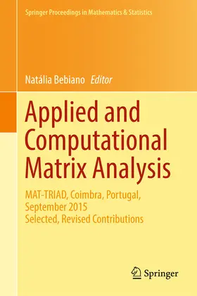 Bebiano |  Applied and Computational Matrix Analysis | eBook | Sack Fachmedien