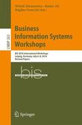 Abramowicz / Franczyk / Alt |  Business Information Systems Workshops | Buch |  Sack Fachmedien