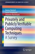 Demirel / Schabhüser / Buchmann |  Privately and Publicly Verifiable Computing Techniques | Buch |  Sack Fachmedien