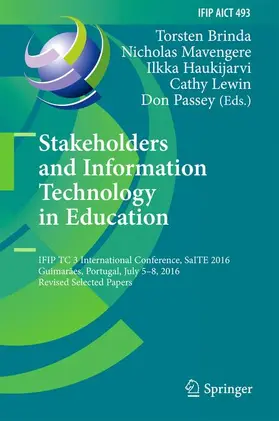 Brinda / Mavengere / Passey |  Stakeholders and Information Technology in Education | Buch |  Sack Fachmedien