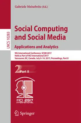 Meiselwitz | Social Computing and Social Media. Applications and Analytics | E-Book | sack.de