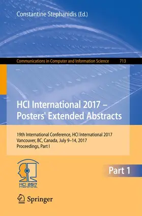 Stephanidis |  HCI International 2017 - Posters' Extended Abstracts | Buch |  Sack Fachmedien