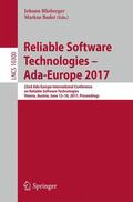 Bader / Blieberger |  Reliable Software Technologies ¿ Ada-Europe 2017 | Buch |  Sack Fachmedien