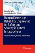 Petrillo / De Felice |  Human Factors and Reliability Engineering for Safety and Security in Critical Infrastructures | Buch |  Sack Fachmedien