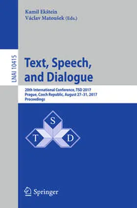 Ekštein / Ekstein / Matoušek |  Text, Speech, and Dialogue | eBook | Sack Fachmedien