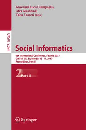 Ciampaglia / Mashhadi / Yasseri |  Social Informatics | eBook | Sack Fachmedien