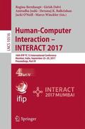 Bernhaupt / Dalvi / Joshi |  Human-Computer Interaction - INTERACT 2017 | Buch |  Sack Fachmedien