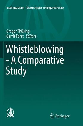 Forst / Thüsing | Whistleblowing - A Comparative Study | Buch | 978-3-319-79812-7 | sack.de