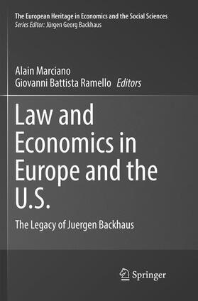 Ramello / Marciano | Law and Economics in Europe and the U.S. | Buch | 978-3-319-83743-7 | sack.de