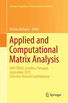 Bebiano |  Applied and Computational Matrix Analysis | Buch |  Sack Fachmedien