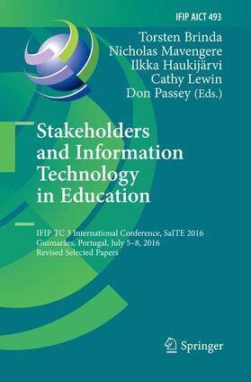 Brinda / Mavengere / Passey |  Stakeholders and Information Technology in Education | Buch |  Sack Fachmedien