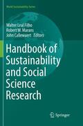 Leal Filho / Callewaert / Marans |  Handbook of Sustainability and Social Science Research | Buch |  Sack Fachmedien