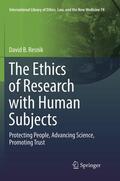 Resnik |  The Ethics of Research with Human Subjects | Buch |  Sack Fachmedien