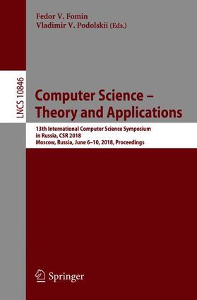 Podolskii / Fomin | Computer Science ¿ Theory and Applications | Buch | 978-3-319-90529-7 | sack.de